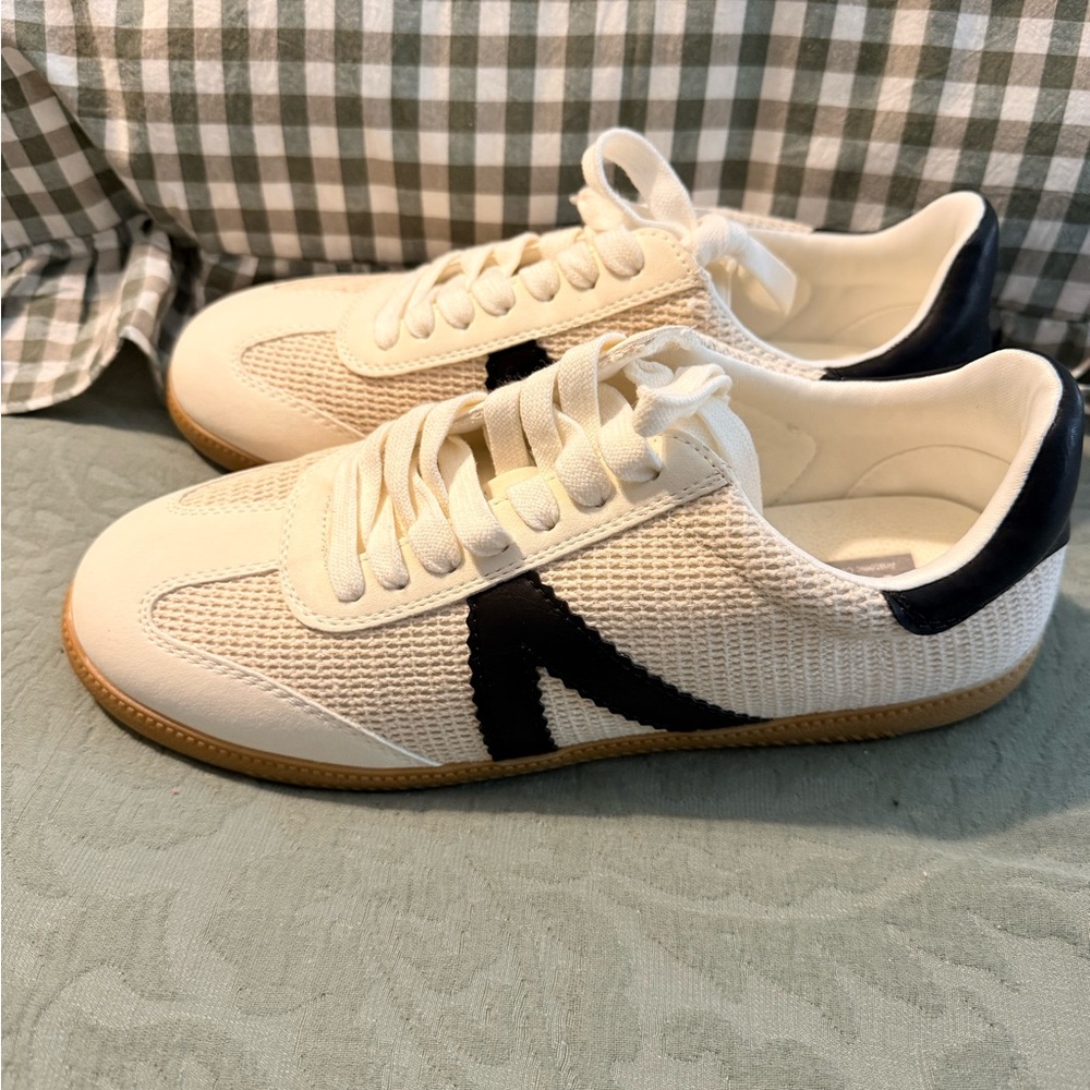 MIA Cream and Black Athletic Shoes
